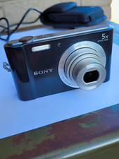 Sony Cyber-shot DSC-W800 20.1MP Compact Camera Black 5x Zoom w/ Case