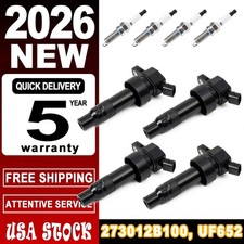 Set of 4 Ignition UF652 Coils and Iridium Spark Plugs for HYUNDAI ACCENT 12-2022