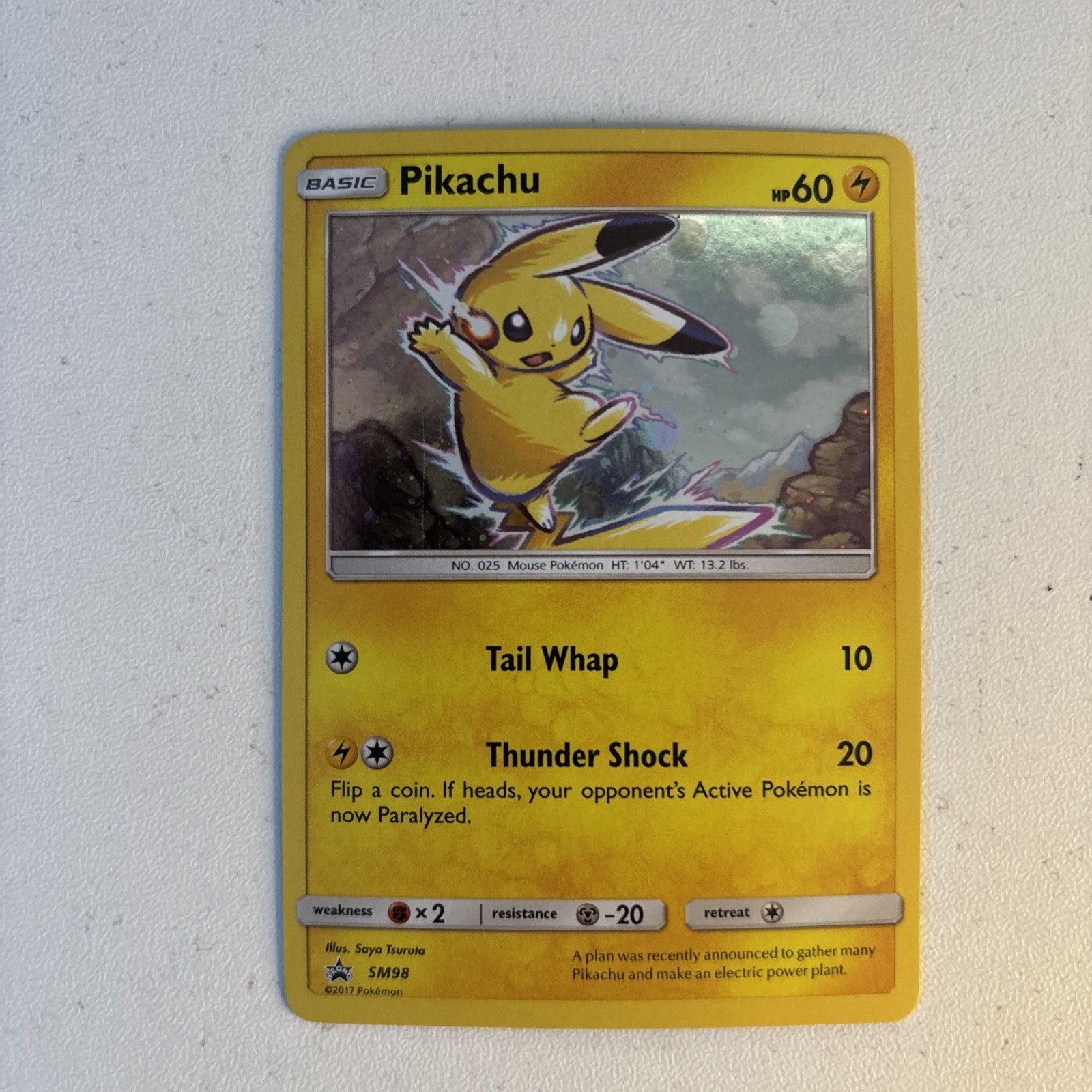 Pikachu SM98 Sun & Moon Ultra Rare Holo Black Star Promo Pokemon Card