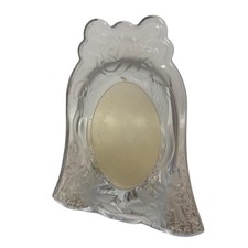 VTG Clear Glass Floral Roses Picture Photo Frame Ornate Standing  3x4.5 Decor