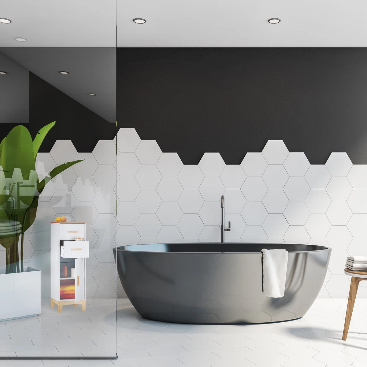 Armario de baño mueble de baño armario de inodoro armario multiusos 2 compartimentos 35 kg