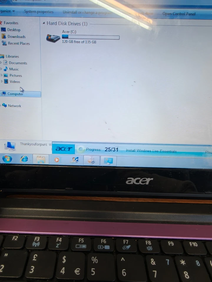 Acer Aspire One AO D260 Laptop Netbook Webcam Working with Issue 1GB 1.66GHz W7 - Image 3 of 4