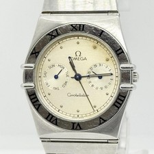 OMEGA Constellation Day-Date Vintage Quartz Men's Watch Silver Dial