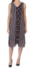 TAHARI Women's Dress New With Tags Brown White Dot Nylon Size M $118