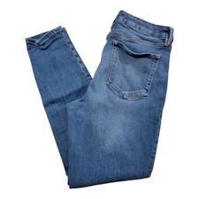Good American Good Waist Skinny Crop Jeans 12/31 Blue Denim Stretch