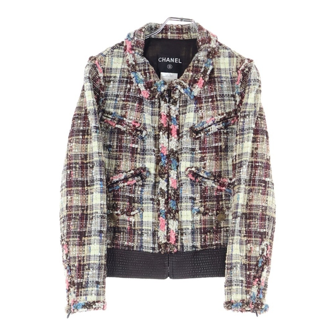 CHANEL Tweed Zip up Jacket Blouson Multicolor P32257V20907 Used 92e283b9f1a14e62