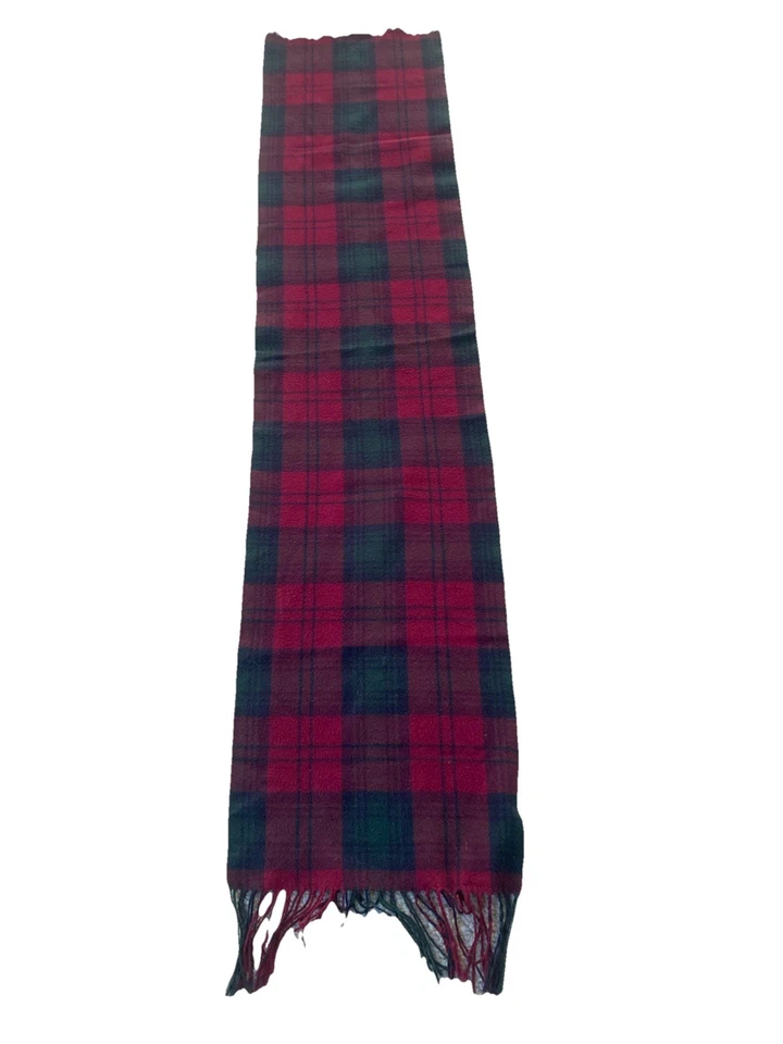 Bufanda vintage Christian Dior Monsieur a cuadros cachemir acrílico Italia Borgoña Foto 3 de 4