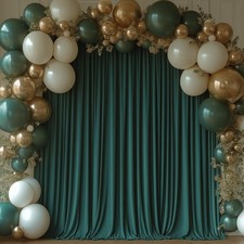 2 PCS 5x10ft Dark Green Backdrop Curtains Wedding Photo 10x10FT Wrinkle Free