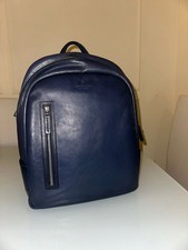 zaino in pelle vitello uomo blu Spalding & Bros Midwest