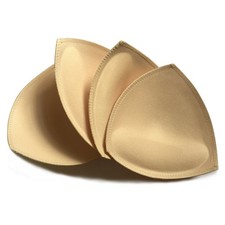 3 Pairs Removeable Push up Triangle Bra Pads Small Size, Beige