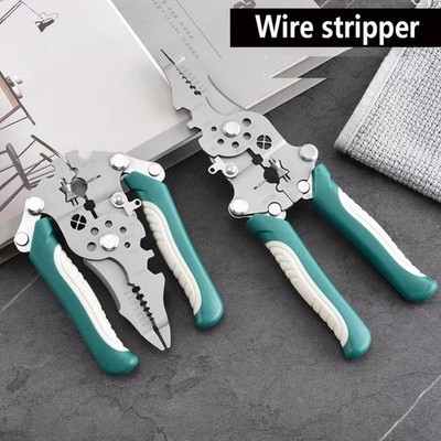 Stainless Steel Foldable Wire Strippers with Ergonomic Grip for Electricians