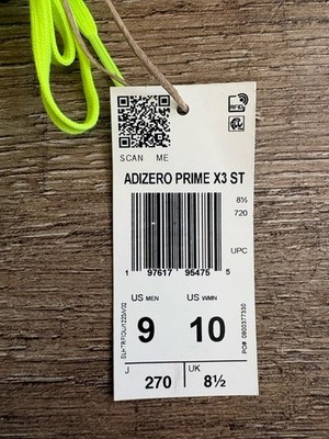 リフレッシュプロ3箱 Adidas Adizero Prime X3 Strung Running Shoes Lucid Lemon Men's Sz
