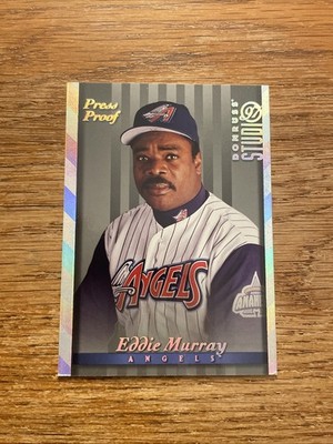 1997 Studio Silver Press Proof #44 Eddie Murray Angels SP Rare HOF 1500 Made