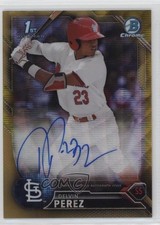 2016 Bowman Draft Chrome Pick Gold Wave Refractor 40/50 Delvin Perez Auto 4n0