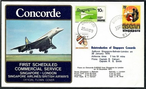 REFLOWN 1977 FIRST FLIGHT OF CONCORDE, London to Singapore Route Reintroduction