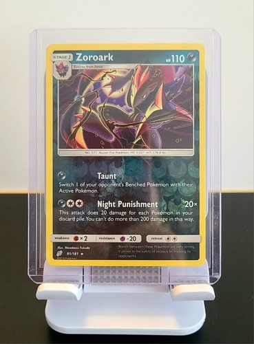 Zoroark 91/181 Pokémon TCG Sun & Moon: Team Up- Reverse Holo Rare- NM