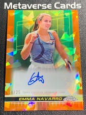 2024 Topps Chrome Tennis Sapphire Emma Navarro Auto Orange 18/25
