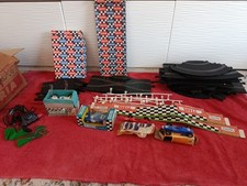 Ancien circuit Scalextric Tri-ang Meccano années 60/70 – lot complet avec 4...