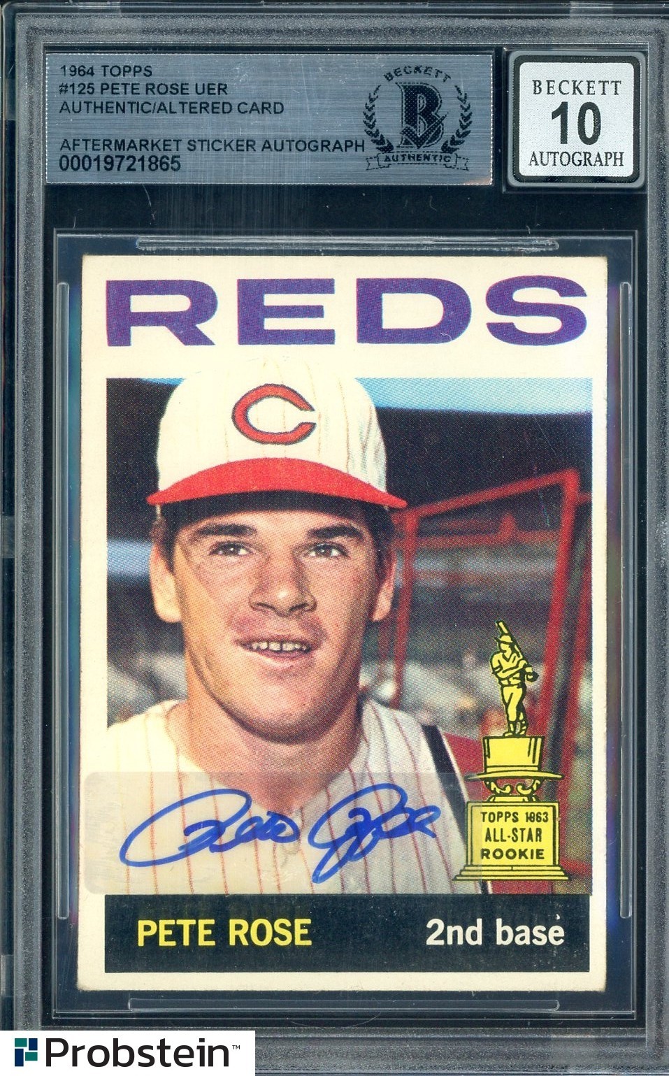 1964 Topps #125 Pete Rose Reds All-Star Rookie Cup BGS BAS 10 AUTO