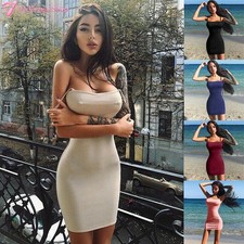 Women Bandage Bodycon Casual Sleeve Evening Party Cocktail Club Long Mini Dress
