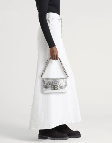 Balenciaga - Women - Leather Flap bag - Silver