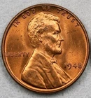 1948 P Lincoln Wheat Cent Penny GEM BU RED BLAZER Original Bank Roll OBW Luster