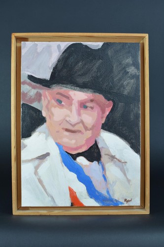 Tableau Moderne Hst Bernard Ryon Méridionaux portrait du Poète Louis Amade - Photo 6/6