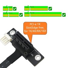 270 PCIe mPcie to PCI-E 1X 4X 8X 16X Adapter Cable Riser Extension 4P Power