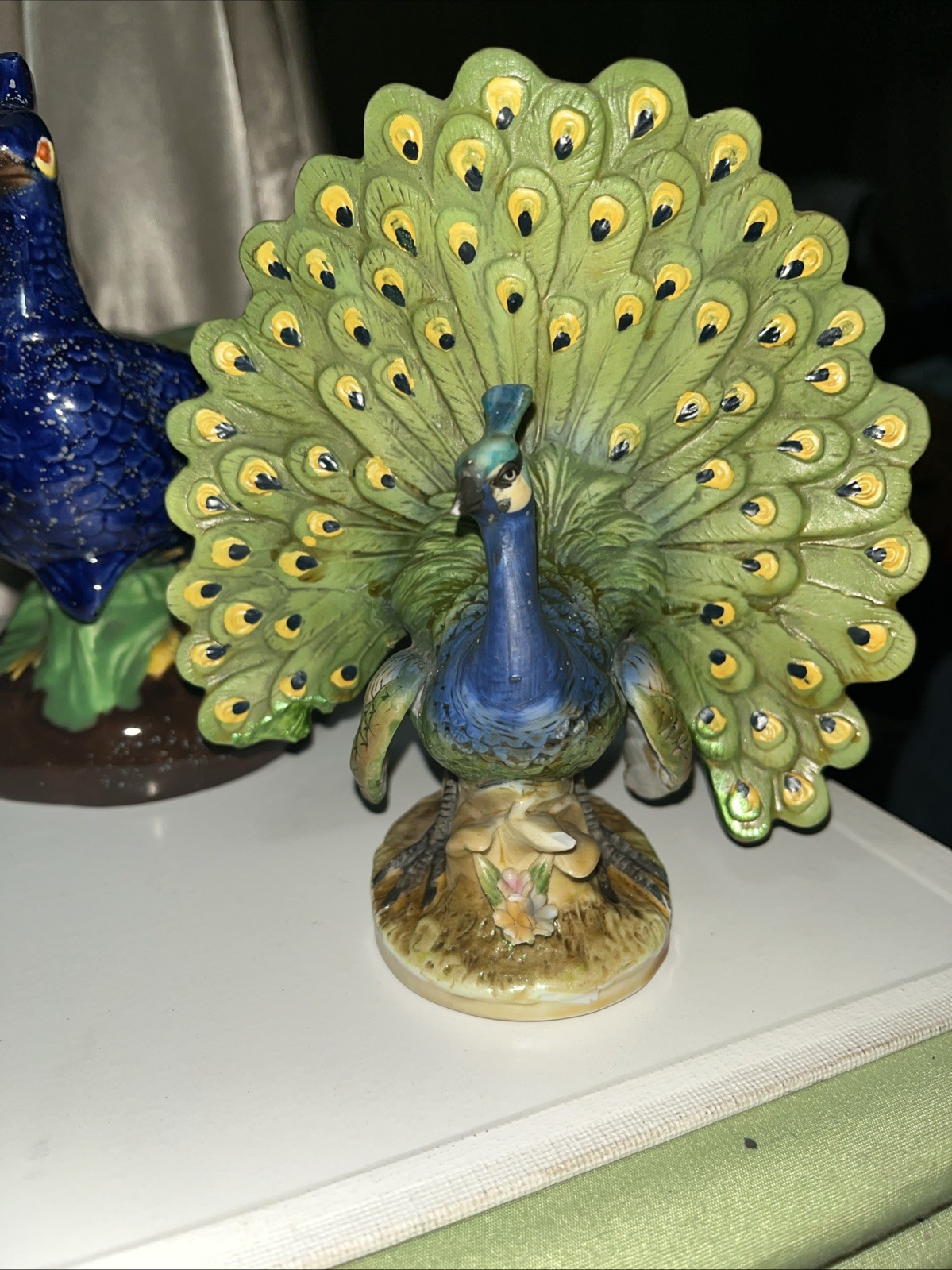 Lefton China Vintage Hand Painted Peacock Japan KW2336
