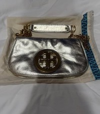 TORY BURCH Clutch Purse Bag Metallic Gold Leather