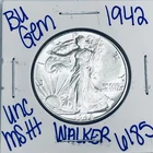 1942 BU UNCIRCULATED WALKING LIBERTY SILVER HALF DOLLAR AUTHENTIC U.S. MINT 6185