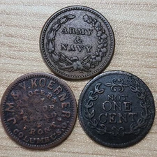 1863 Civil War Token- Lot Of Three (3) Starter Pack, Great Gift! ~ CWT-104