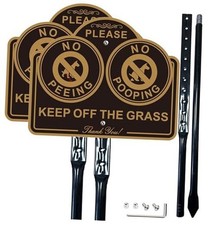 No Dog Pooping Peeing Sign, Keep off Grass Yard Lawn Sign 2Pack with Stake