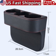 Black Leather Seat Seam Cups Drink Bottle Storage Organizer Holder Mount Stand