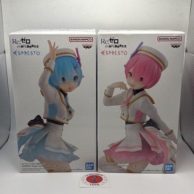 Banpresto Re:Zero Rem & Ram Espresto Stage Costumes Set of 2 Figure New Bandai