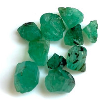 10 Pieces Natural Emerald Rough, Emerald Raw, Emerald Rough Lot, Size 4to8mm.