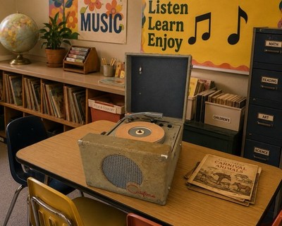  Vintage 1960s Califone Portable Classroom Record Player | Model 5J-7A WORKS!