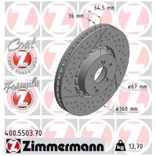 2x Zimmermann Scheibenbremse vorne A2124210512 A2194210212 26262165