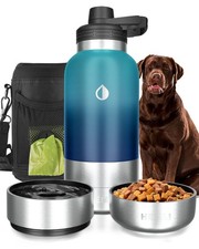 Dog Water Bottle Insulated Dog Travel Water Bottle Stainless Steel Pet Water ...