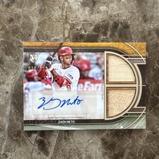 2025 Topps Museum Collection Zach Neto Signature Swatches Dual Relic Auto /299