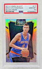 2015 Select SILVER REFRACTOR KRISTAPS PORZINGIS RC Rookie Card PSA 10 GEM MINT. rookie card picture