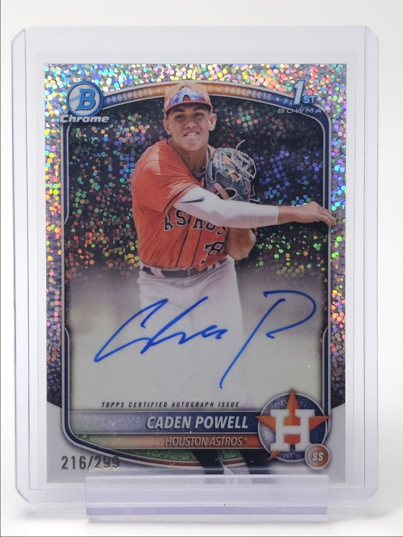 CADEN POWELL 2025 BOWMAN CHROME 1ST AUTOGRAPH SPECKLE AUTO /299 Q3972