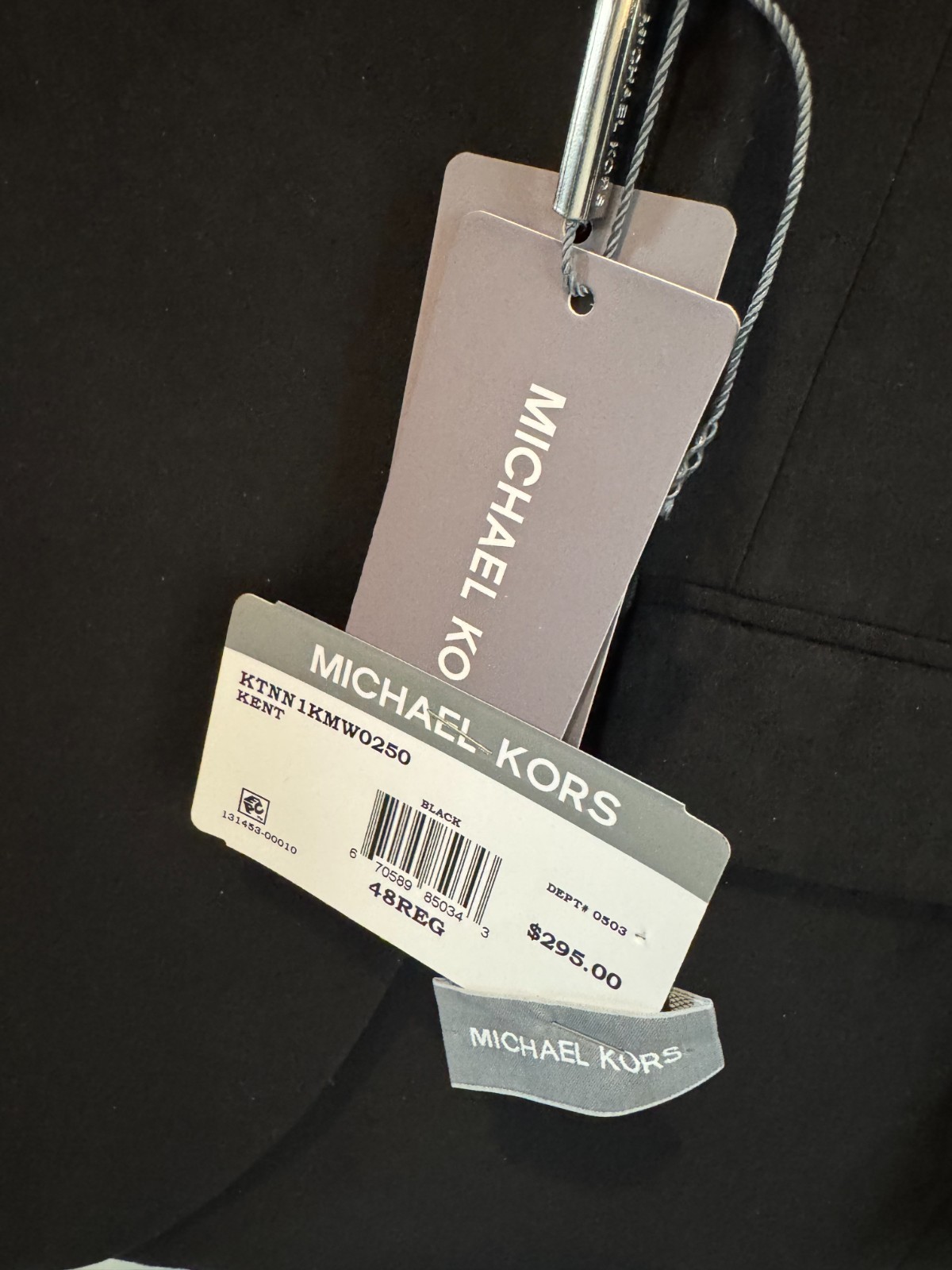 NWT Michael Kors Men’s Classic Fit “Kent” Faux Suede Sport Coat Jacket 48R Black image 6