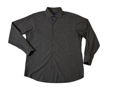 Proper Cloth mens 16 charcoal gray solid cotton lightweight dress shirt EUC