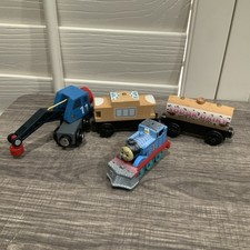 LOT OF 4 Thomas The Tank And Brio Trains -Sodor Dairy, Crane, Snow Thomas