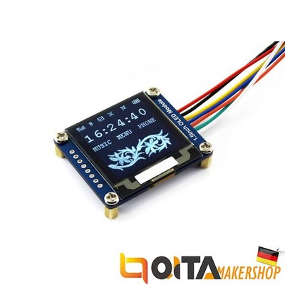 Waveshare 128x128 General 1.5 Zoll OLED Display Module 16 Gray Scale SPI/I2C