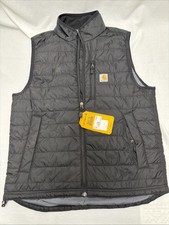 Carhartt Vest Rain Defender Relaxed Fit Medium Black Full Zip Puffer