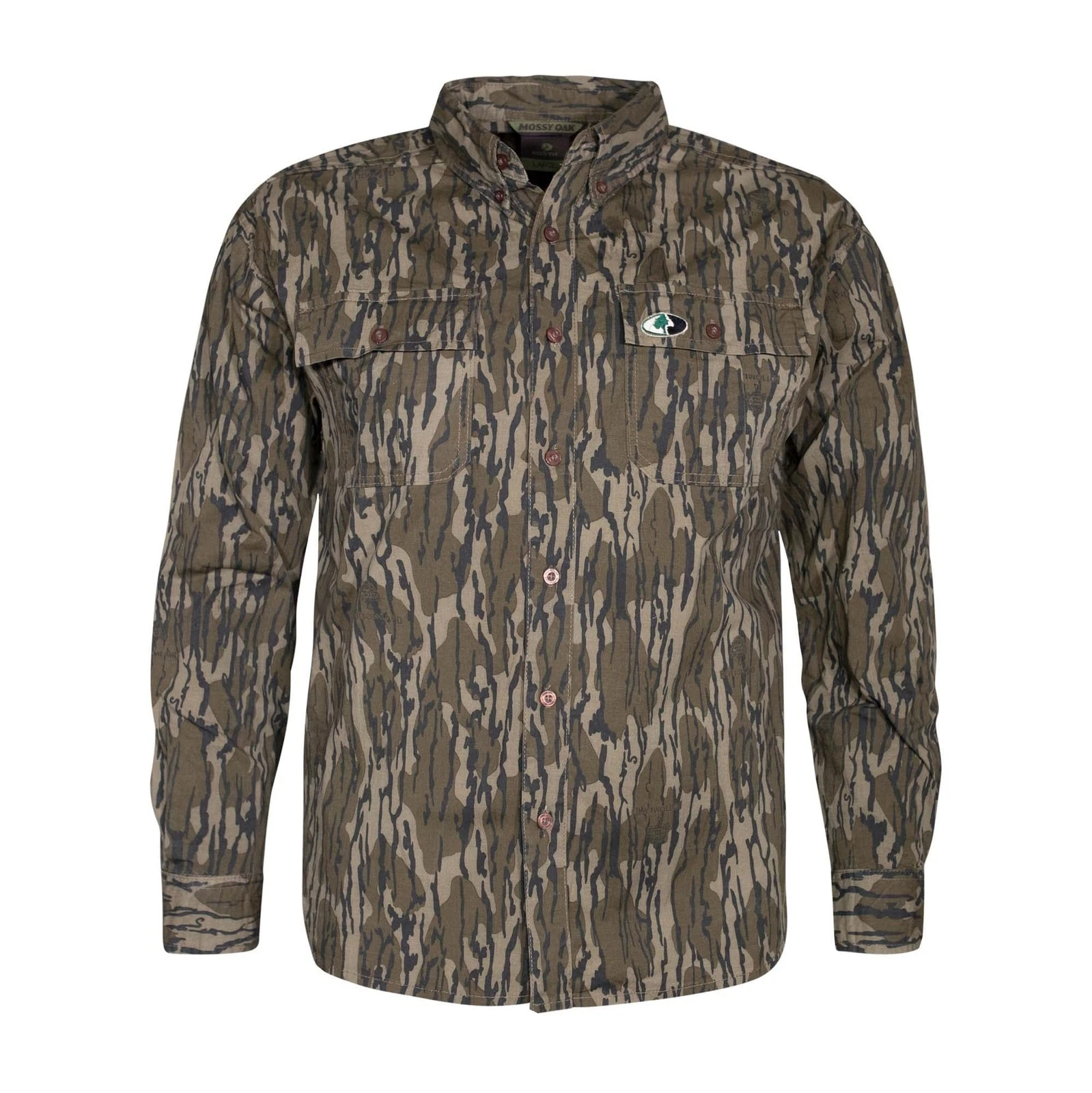 Mossy Oak Men's Long Sleeve Camo Hunting Shirts Cotton Mill