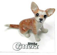 ➸ LITTLE CRITTERZ Perro Miniatura Figura Chihuahua Marrón Bronceado Rascal