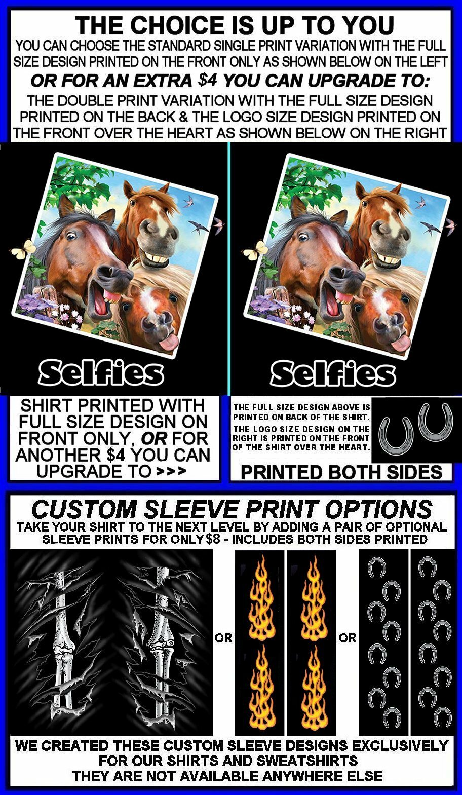 ALTRA DIVERTENTE T SHIRT SELFIE CAVALLO MUSTANG QUARTER O ALTRE RAZZE AB362